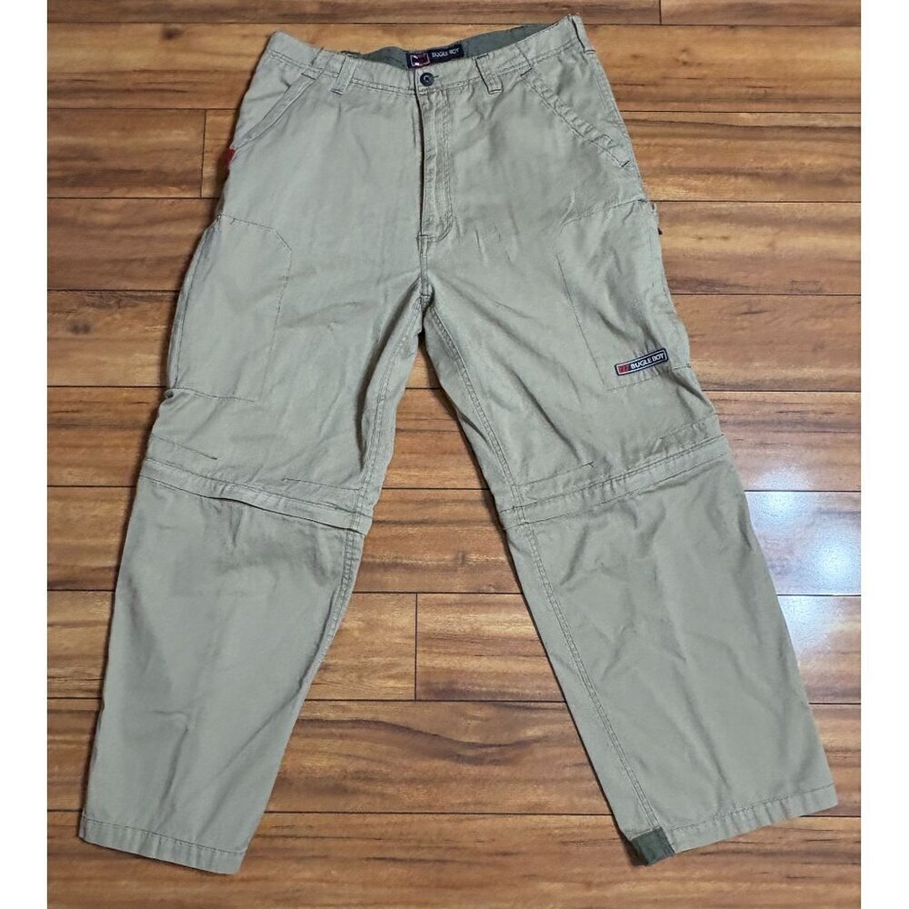 Bugle Boy Men's Khaki Tan Cargo Pants With Zip-Off Legs Size 34x30 Gorpcore Conv